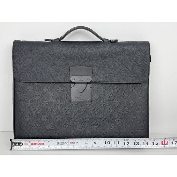 Louis Vuitton Monogram Taurillon S Lock Briefcase Black w/o Strap B-6 - Picture 16 of 16